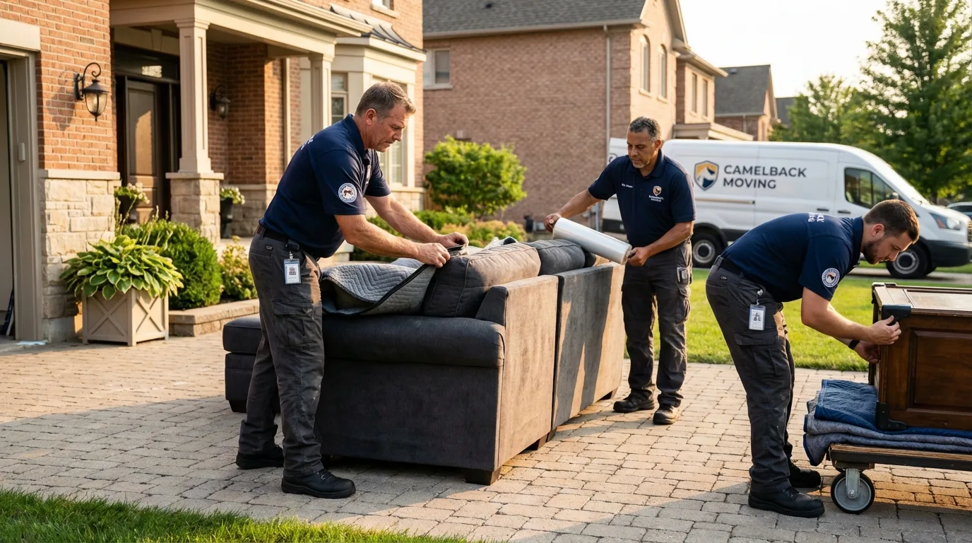 Large estate moving crew wrapping furniture in South Fulton, TN