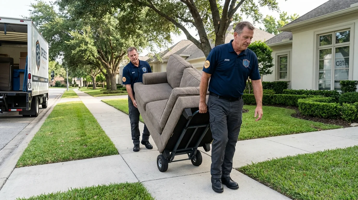 Local residential moving crew loading furniture in South Fulton, TN