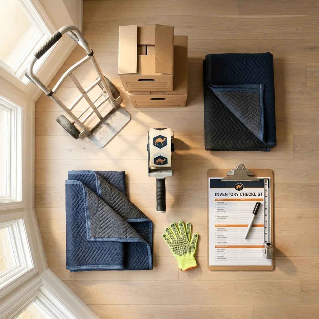 Professional moving supplies and packing materials layout for South Fulton residential relocations